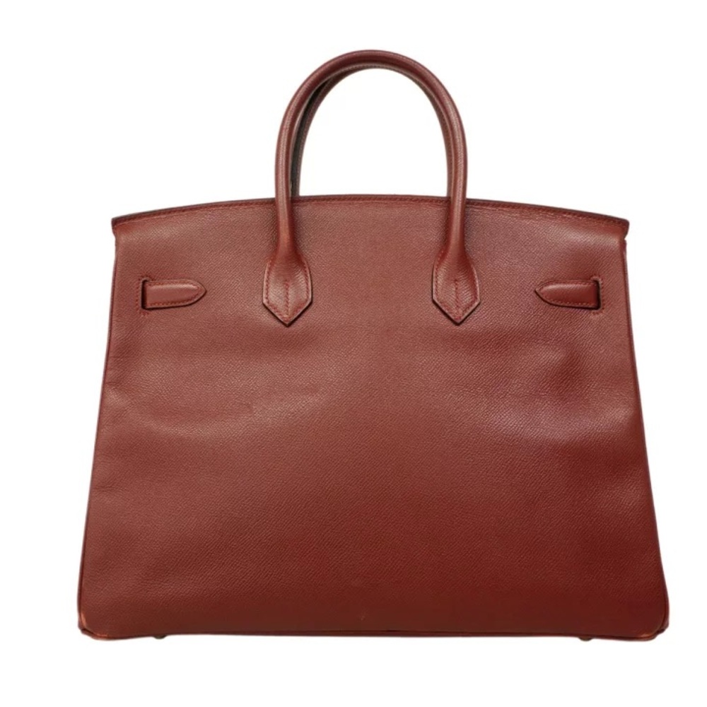 Authentic HERMES BIRKIN 35 Courchevel Rouge H burgundy leather bag - Picture 3 of 15